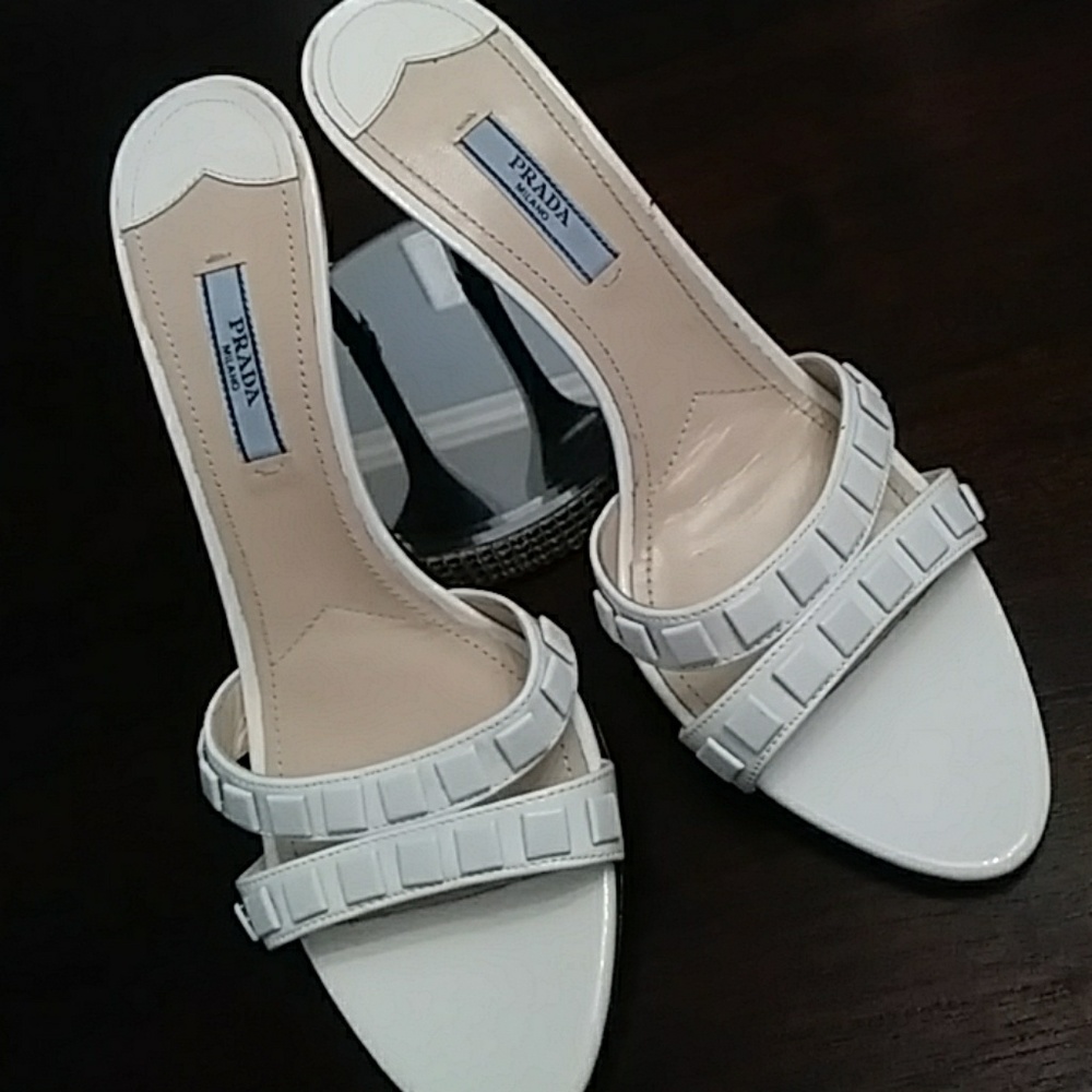Prada Mules.. White leather.